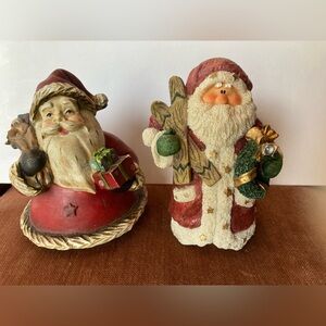 Two Vintage Santa Claus Figurines